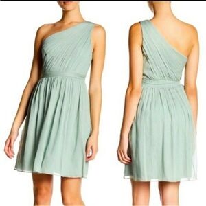 J Crew Kylie One Shoulder Silk Chiffon Bridesmaid Dress, Size 10 TALL